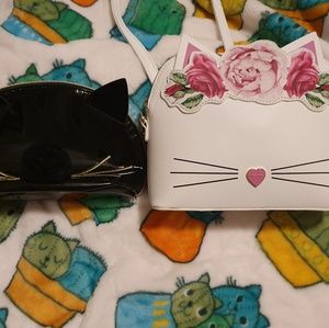 Betsey Johnson Floral Cat Crossbody Purse